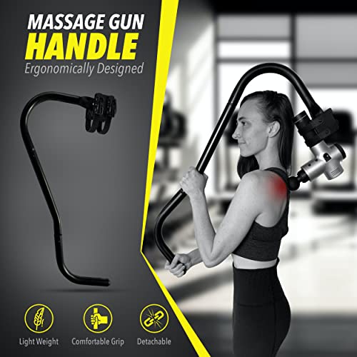 Ninefold Design BackBadger Percussive Massage Gun Holder for Back, Compatible with Most Massage Guns, for Hard to Reach Areas - Black